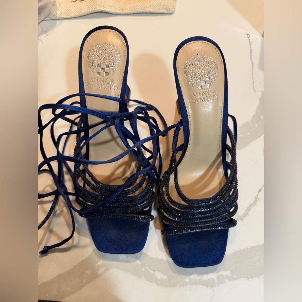 Vince Camuto Navy Strappy Heels